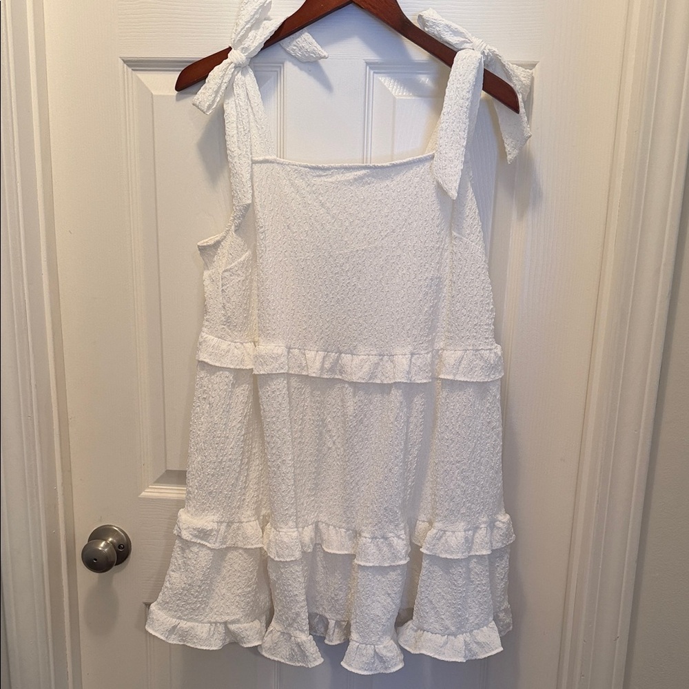 ASOS White Textured Mini Dress